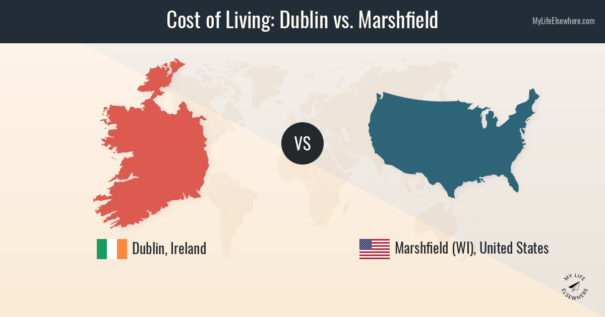 Cost of living in Dublin compared to Marshfield