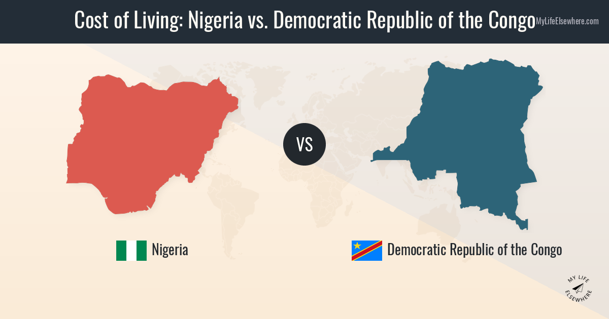 Cost of living in Nigeria compared to Democratic Republic of the Congo