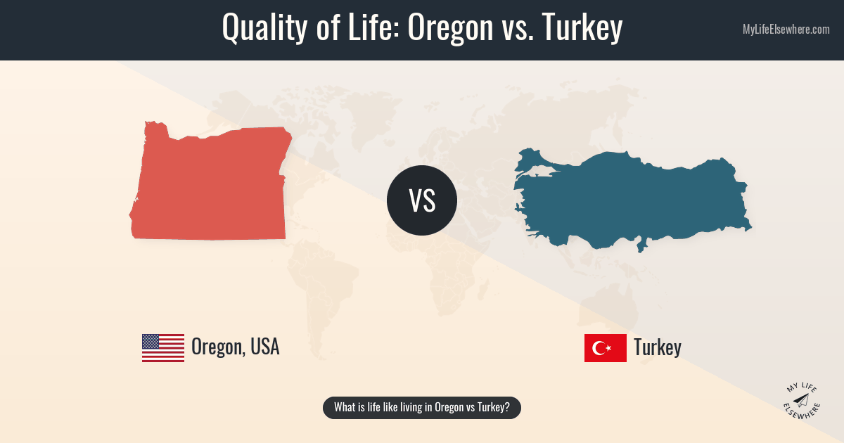 Fall Turkey Map Oregon Oregon compared to Turkey