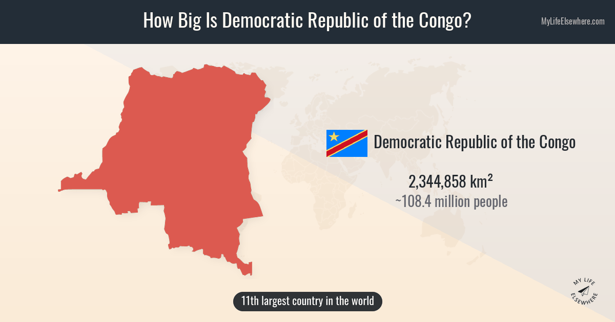 How Big Is Democratic Republic of the Congo? Size Comparison & Map