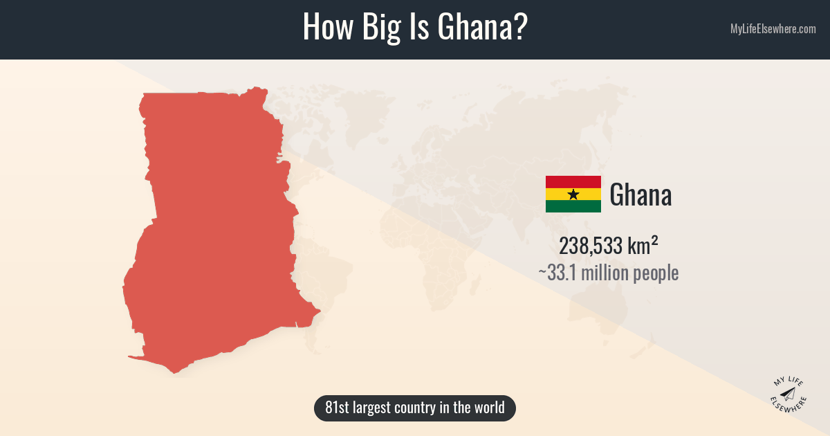 How Big Is Ghana? Size Comparison & Map