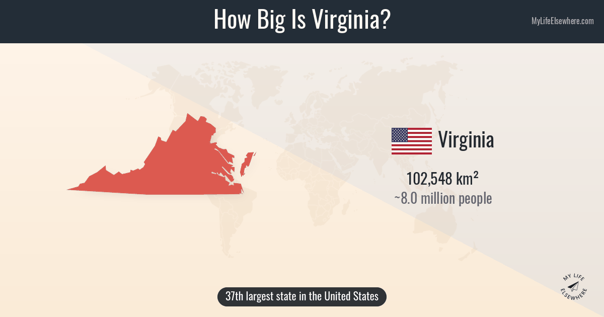 How Big Is Virginia? Size Comparison & Map